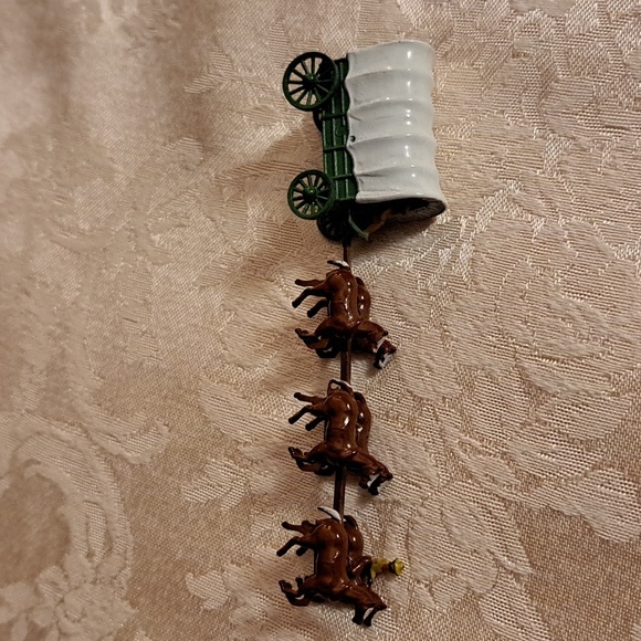 Vintage 1955 Lesney Covered Conestoga Wagon with 6 Horse Team Wagon Driver - Picture 7 of 10